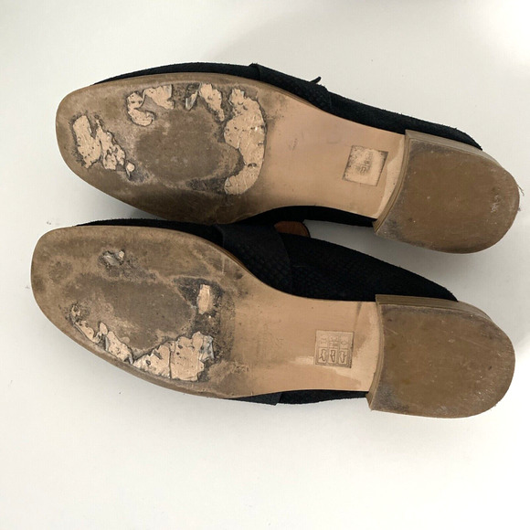 Free People At Ease Mule Black Texture Slip On Loafer Flat Round Toe Sue… - Picture 7 of 9